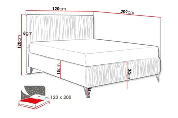 Gortin Komplett Sängpaket – Ramsäng 120x200 cm i Sammet med Sänggavel + Bäddmadrass - Grön - Möbler - Sovrum - Sängar - Komplett Sängpaket
