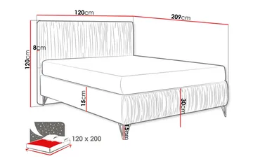 Gortin Ramsäng 120x200 cm - Möbler - Sovrum - Sängar - Komplett Sängpaket