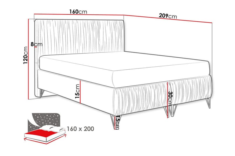 Gortin Ramsäng 160x200 cm Beige - Möbler - Sovrum - Sängar - Ramsäng