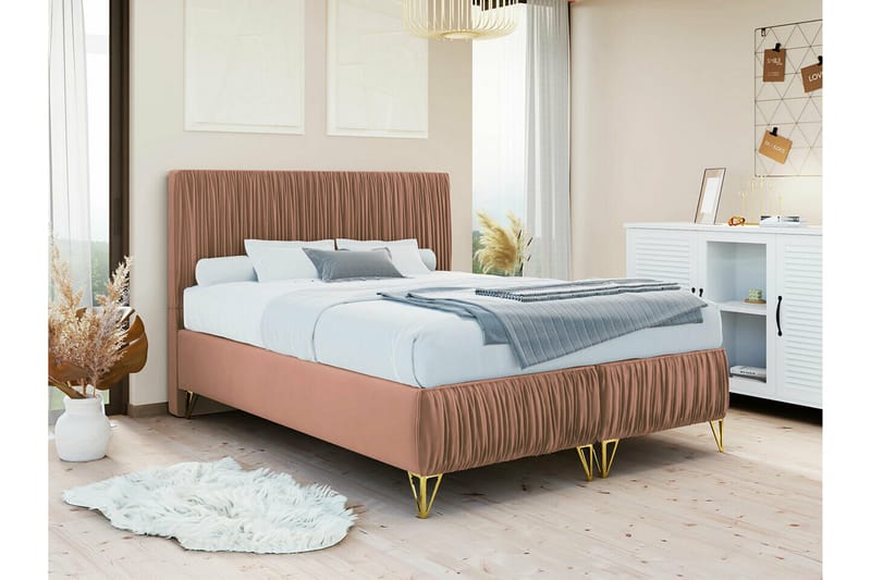 Gortin Ramsäng 180x200 cm Rosa/Beige - Möbler - Sovrum - Sängar - Ramsäng