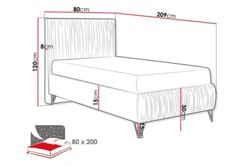 Gortin Ramsäng 80x200 cm - Möbler - Sovrum - Sängar - Komplett Sängpaket