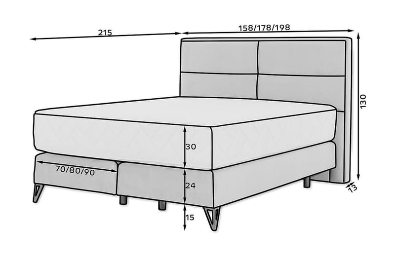 Hayao Sängpaket Ramsäng 180x200 cm Ljusbrun - Möbler - Sovrum - Sängar - Ramsäng