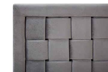 Holabo Komplett Sängpaket 140x200 cm i Sammet med Sänggavel + Bäddmadrass - Grå - Möbler - Sovrum - Sängram & sängstomme