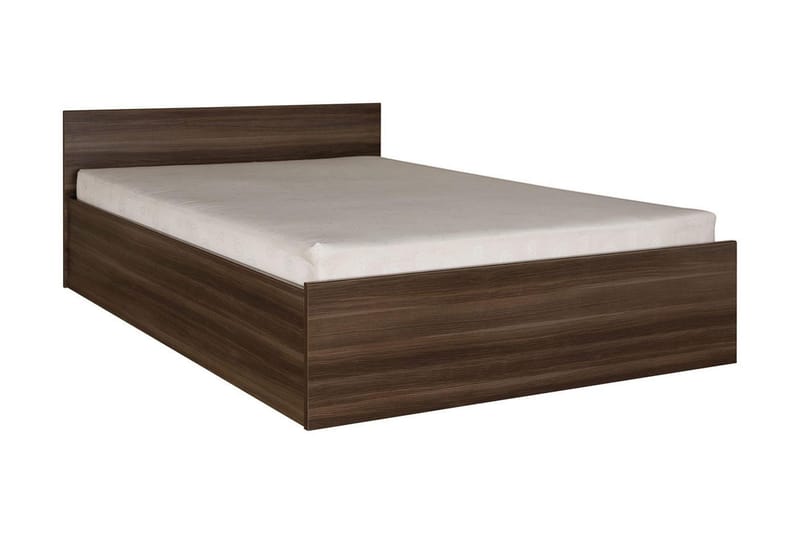 INEZ Säng & madrass 207x147x71 cm - Brun - Komplett Sängpaket - Ramsäng