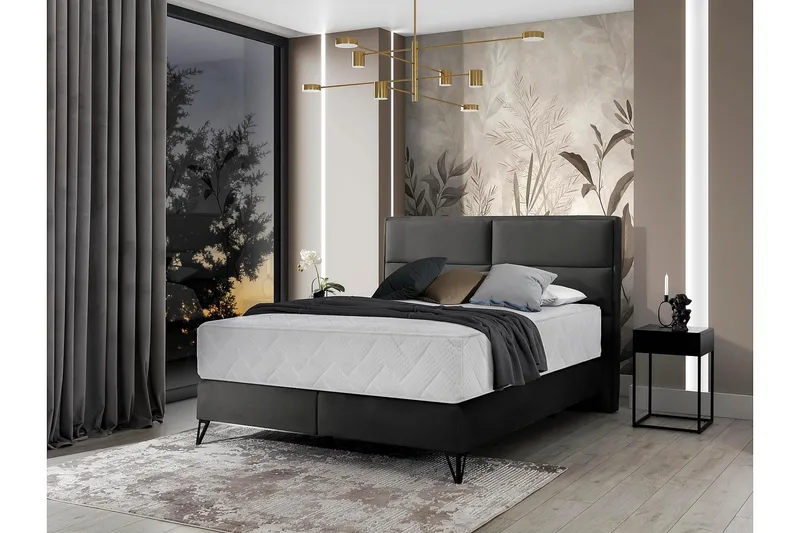 Kasyap Sängpaket Ramsäng 160x200 cm - Grå - Möbler - Sovrum - Sängar - Ramsäng