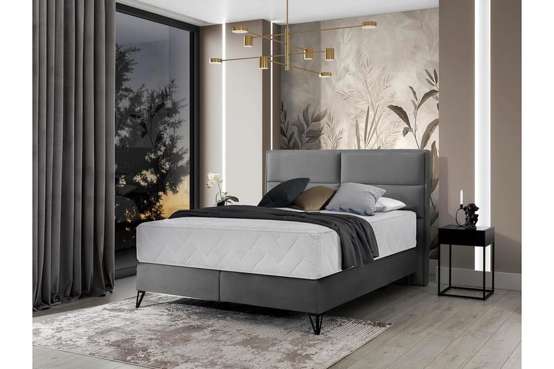Kasyap Sängpaket Ramsäng 160x200 cm - Grå - Möbler - Sovrum - Sängar - Ramsäng