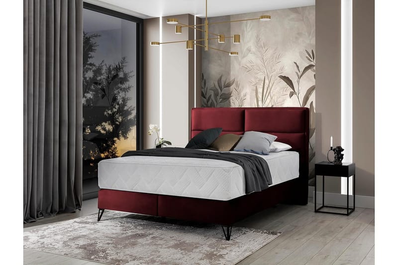 Kasyap Sängpaket Ramsäng 180x200 cm - Vinröd - Möbler - Sovrum - Sängar - Ramsäng