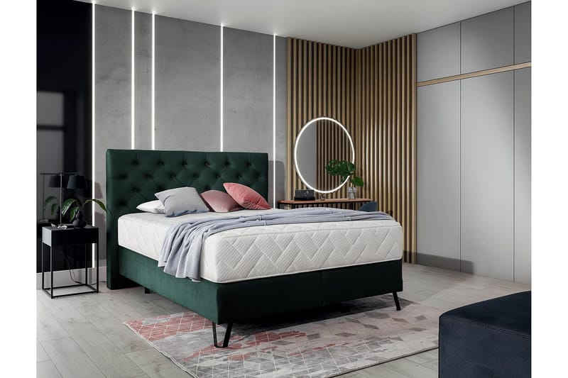 Katsumi Sängpaket Ramsäng 140x200 cm - Mörkgrön - Möbler - Sovrum - Sängar - Ramsäng