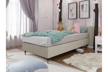 KERANZA Ramsäng 120x200  cm Sammet/Beige/Trä/Metall