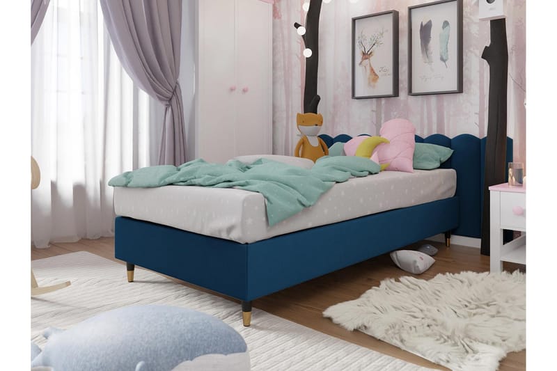 KERANZA Ramsäng 80x200  cm Sammet/Blå/Trä/Metall - Möbler - Sovrum - Sängar - Ramsäng