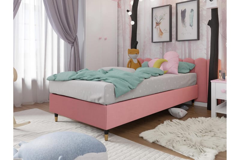 KERANZA Ramsäng 80x200  cm Sammet/Rosa/Trä/Metall - Möbler - Sovrum - Sängar - Ramsäng