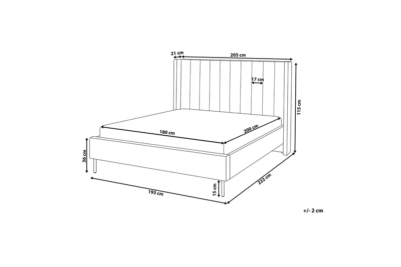 Krukö Dubbelsäng 180x200 cm - Grå - Möbler - Sovrum - Sängar - Ramsäng