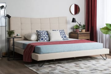 Lannion Dubbelsäng 180200 cm Beige - Beige - Möbler - Sovrum - Sängram & sängstomme