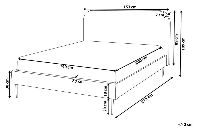 Larochelle Dubbelsäng 140x200 cm - Gul - Möbler - Sovrum - Sängar - Ramsäng