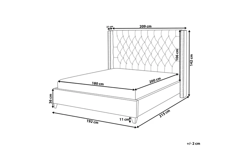Lubbon Dubbelsäng 180 200 cm - Beige - Möbler - Sovrum - Sängar - Ramsäng