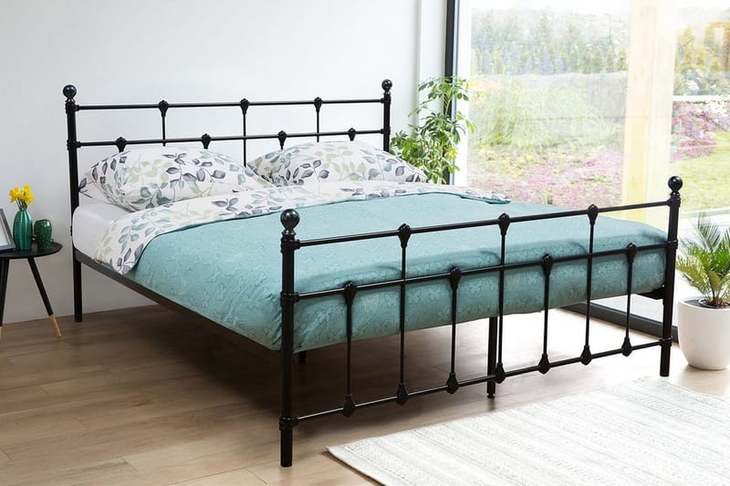 Lyn Dubbelsäng 160 200 cm Svart, Svart
