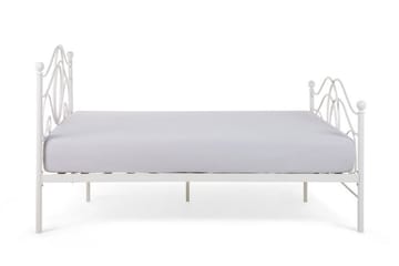 Lyra Dubbelsäng 160x200 cm i Metall med Sänggavel - Vit - Möbler - Sovrum - Sängram & sängstomme