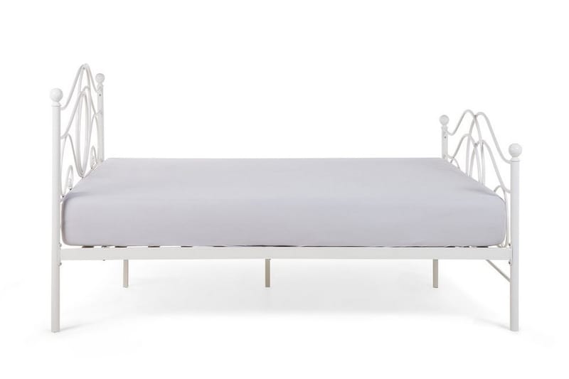 Lyra Dubbelsäng 160x200 cm i Metall med Sänggavel - Vit - Möbler - Sovrum - Sängram & sängstomme