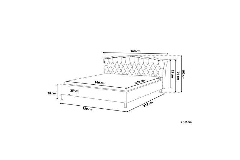 Metz Dubbelsäng 140 200 cm - Vit - Möbler - Sovrum - Sängar - Ramsäng