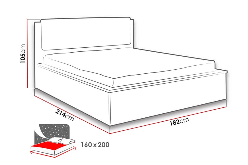 Najera Ramsäng 160x200 cm - Trä/Svart - Möbler - Sovrum - Sängar - Ramsäng