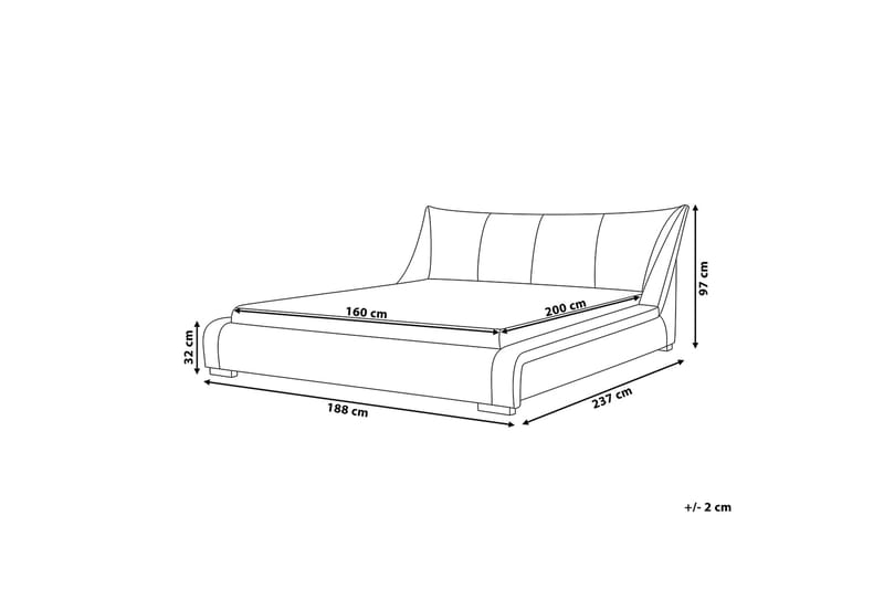 Nantes Dubbelsäng 160|200 cm - Grå - Möbler - Sovrum - Sängram & sängstomme