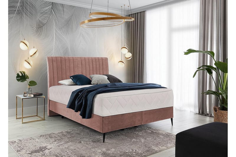 Narala Sängpaket Ramsäng 160x200 cm Rosa - Komplett Sängpaket - Ramsäng