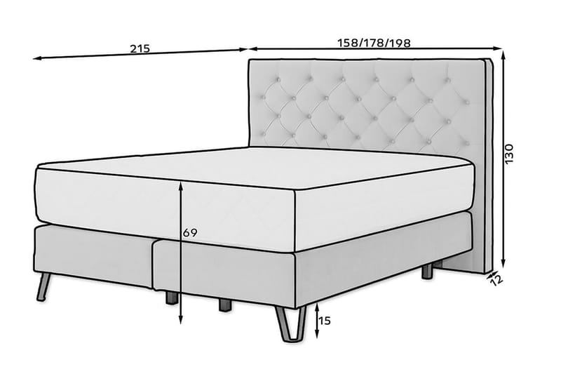 Nariko Sängpaket Ramsäng 140x200 cm Beige - Komplett Sängpaket - Ramsäng