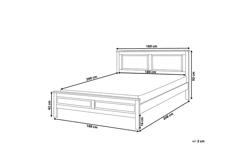 Olivet Dubbelsäng 180 200 cm Vit  Vit - Vit - Möbler - Sovrum - Sängar - Ramsäng