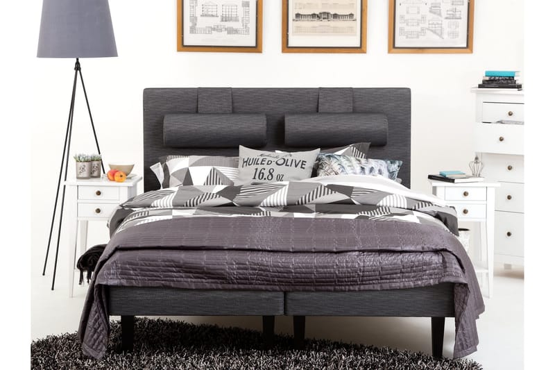 Prime Komplett Sängpaket 160x200 cm - Mörkgrå - Möbler - Sovrum - Sängar - Ramsäng