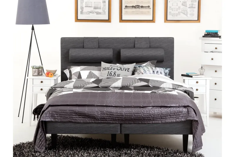 Prime Komplett Sängpaket 160x200 cm - Mörkgrå - Möbler - Sovrum - Sängar - Ramsäng