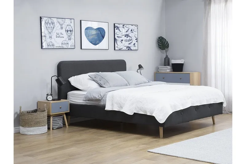 Rennes Sängram 140x200 cm - Grå - Möbler - Sovrum - Sängar - Ramsäng