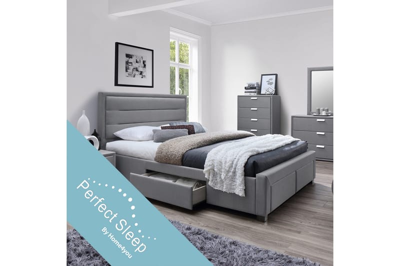 Säng Caren Med 4 Lådor Med Madrass Harmony Duo