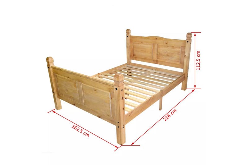 Säng med memoryskummadrass mexikansk stil furu 160x200 cm - Brun - Ramsäng