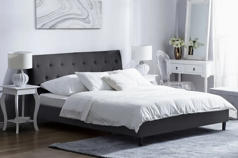 Saverne Dubbelsäng 180 200 cm - Grå - Möbler - Sovrum - Sängar - Ramsäng