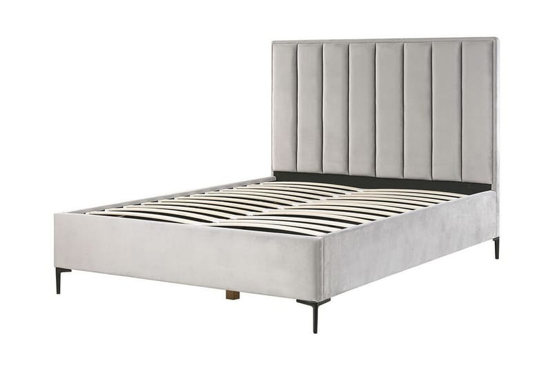 Sezanne Ramsäng 160x200 cm med Förvaring - Sammet/Grå - Möbler - Sovrum - Sängar - Ramsäng