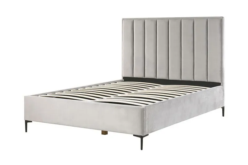 Sezanne Ramsäng 160x200 cm med Förvaring - Sammet/Grå - Möbler - Sovrum - Sängar - Ramsäng