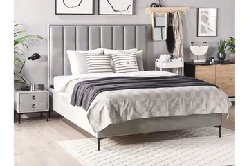 Sezanne Ramsäng 160x200 cm med Förvaring - Sammet/Grå - Möbler - Sovrum - Sängram & sängstomme