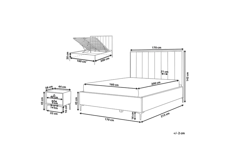 Sezanne Ramsäng 160x200 cm - Sammet/Grå - Möbler - Sovrum - Sängar - Ramsäng