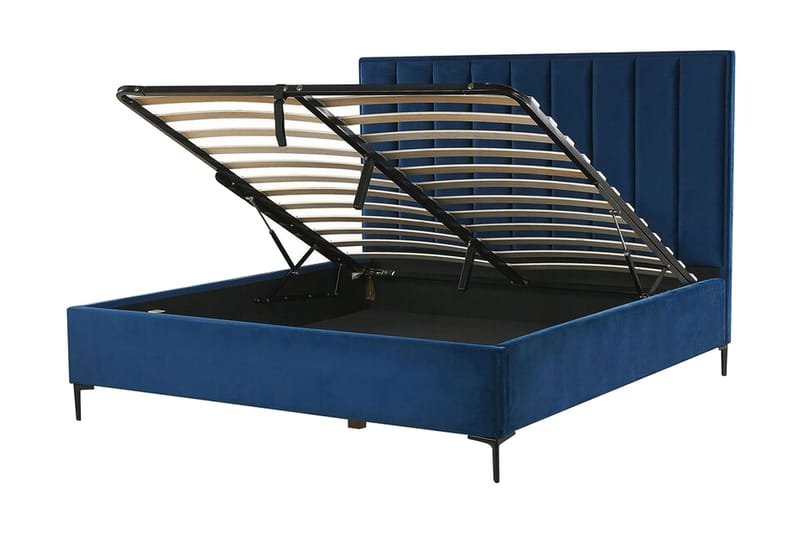 Sezanne Ramsäng 180x200 cm med Förvaring - Sammet/Blå - Möbler - Sovrum - Sängar - Ramsäng