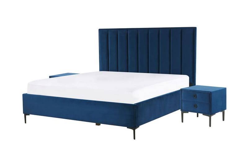 Sezanne Ramsäng 180x200 cm - Sammet/Blå - Möbler - Sovrum - Sängar - Ramsäng
