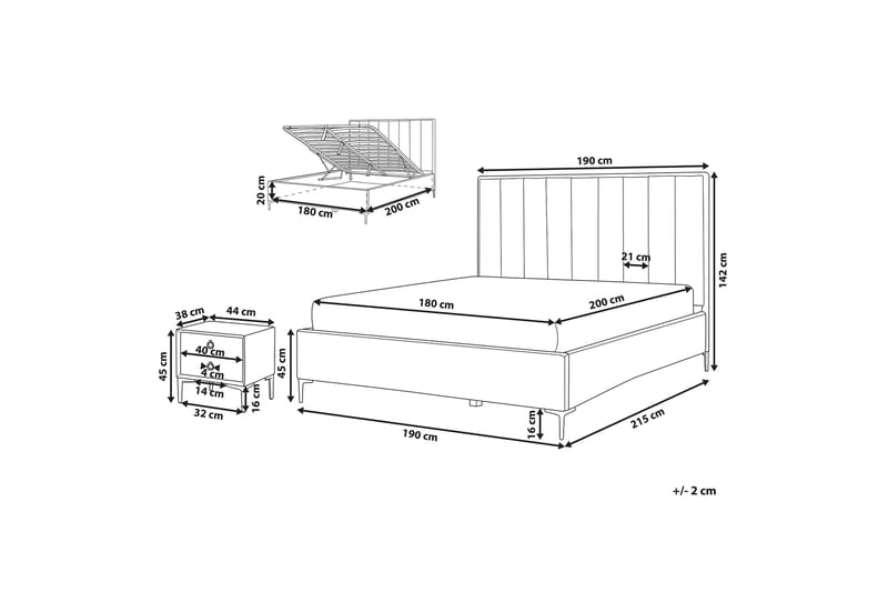 Sezanne Ramsäng 180x200 cm - Sammet/Blå - Möbler - Sovrum - Sängar - Ramsäng