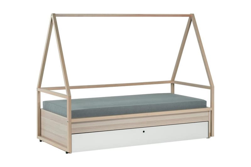 SPOT Säng 90x200 cm Trä/Natur/Vit - Möbler - Sovrum - Sängar - Ramsäng