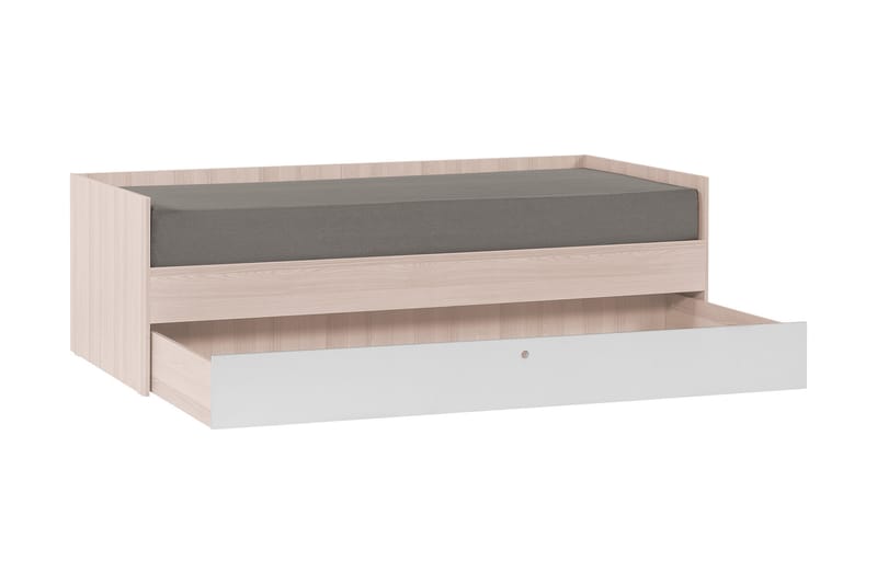 SPOT Säng med Förvaring 90x200 cm Trä/Natur/Vit - Möbler - Sovrum - Sängar - Ramsäng