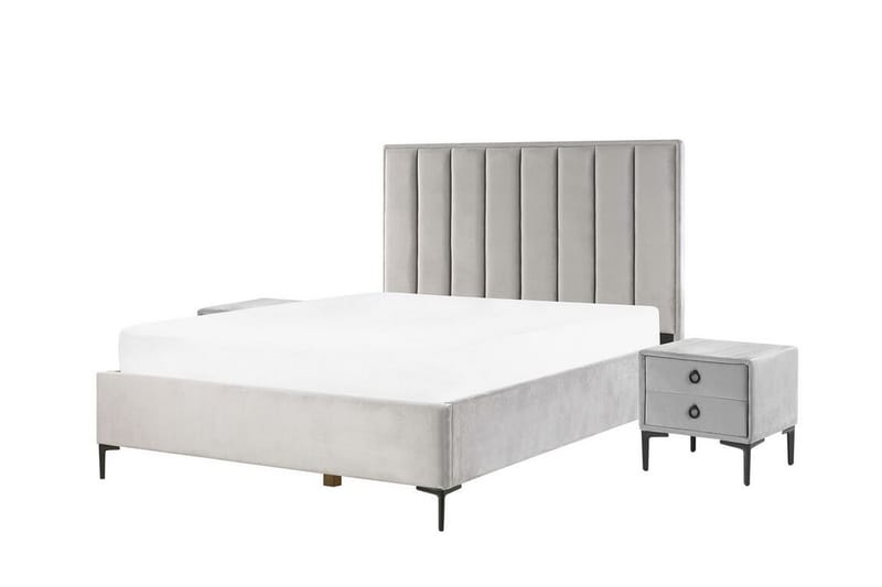VERDELOT Ramsäng 160x200 cm Sammet/Grå - Möbler - Sovrum - Sängar - Ramsäng