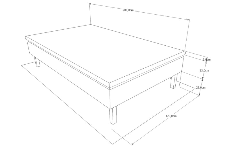 Viken Bas Ramsäng 120x200 Ancona - Ancona Grå - Möbler - Sovrum - Sängar - Ramsäng