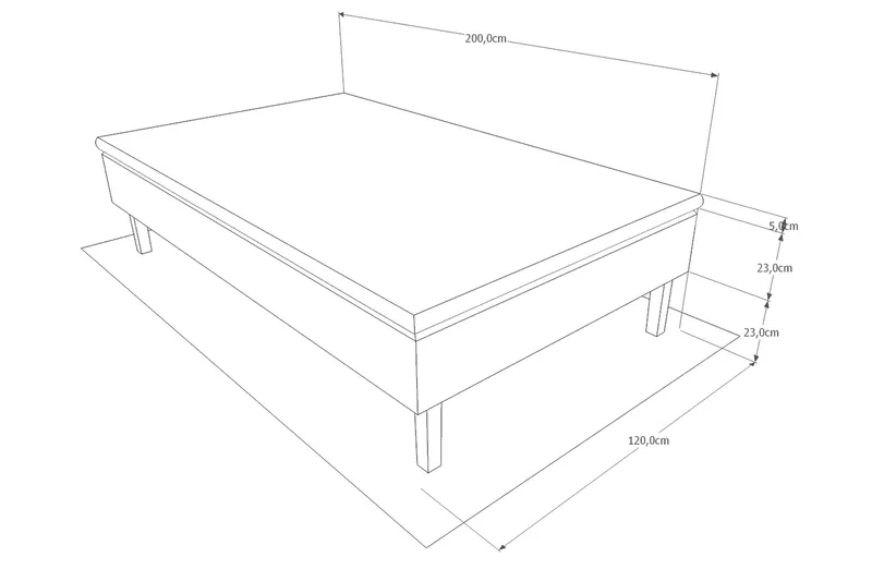 Viken Bas Ramsäng 120x200 - Ancona Grå - Möbler - Sovrum - Sängar - Ramsäng