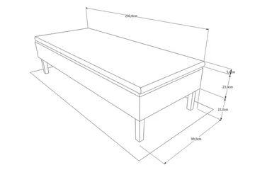 Viken Bas Ramsäng 80x200 cm - Grå/Ek - Möbler - Sovrum - Sängar - Ramsäng