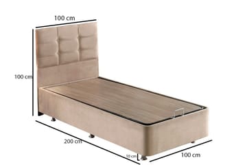 Reghum Kontinentalsäng 100x200 cm - Ljusbrun - Möbler - Sovrum - Sängar - Kontinentalsängar