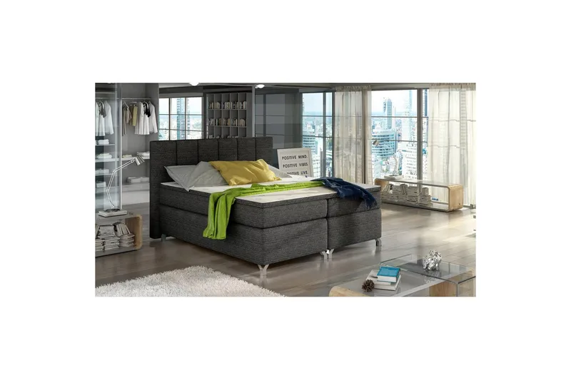 Resårbotten Eltap Basilio, Berlin 02, Mörkgrå, 140x200 cm