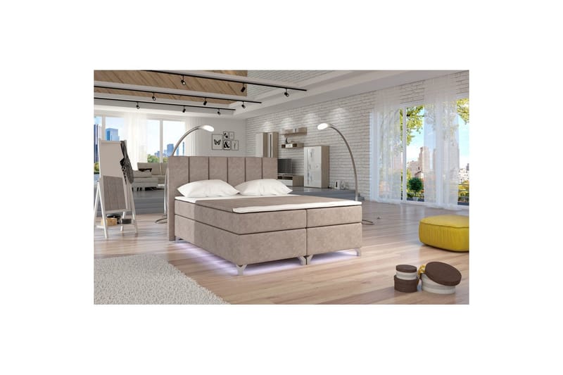Resårbotten Eltap Basilio med LED - Dora 22, Beige, 160x200 cm - Möbler - Sovrum - Sängar - Komplett Sängpaket